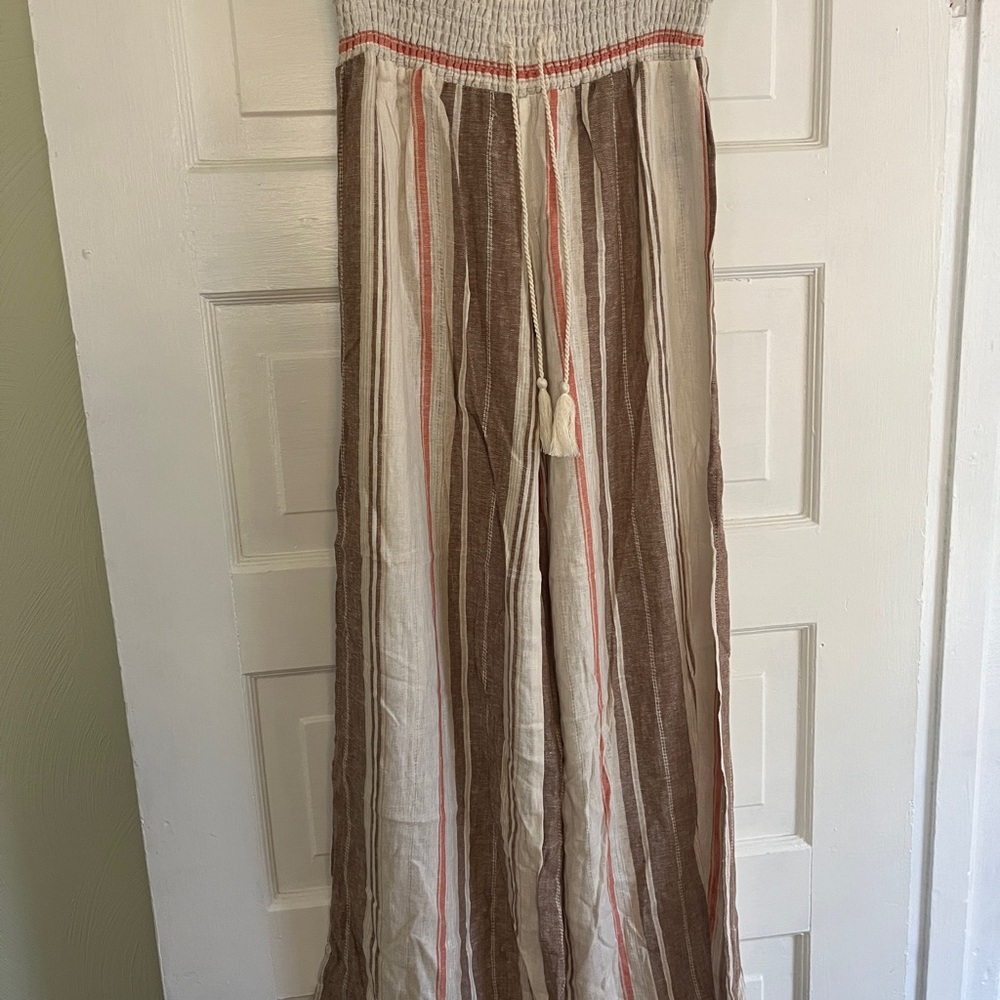 Vanilla Star Brown and Cream Striped Pants